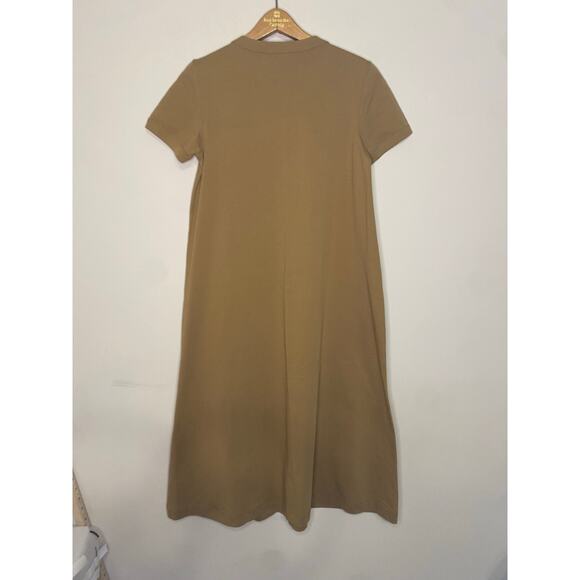 Uniqlo AIRism T Shirt Tan Dress Womens Crew Neck Short Sleeve Lagenlook Small - Picture 7 of 10